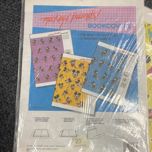 Mickey and Friends Vintage Book Covers Mickey Mouse Disney 90s 2 packs - Picture 3 of 4